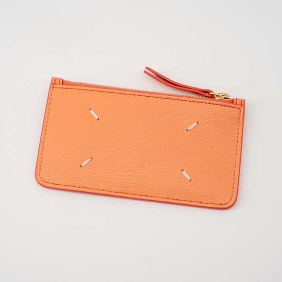 Maison Martin Margiela Card Holder Zip Pink Leather - Picture 1 of 6